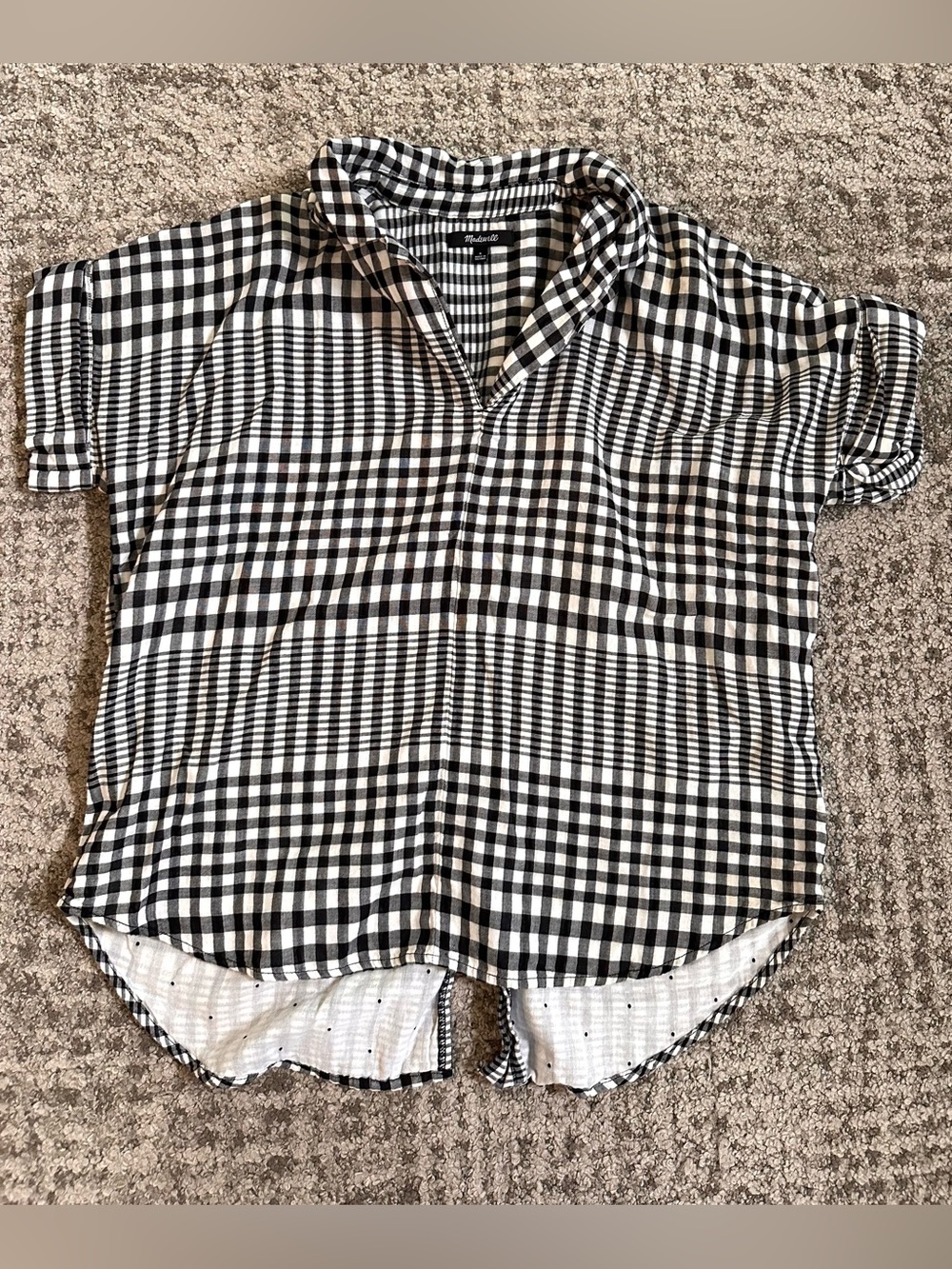 Madewell Black & White checkered top